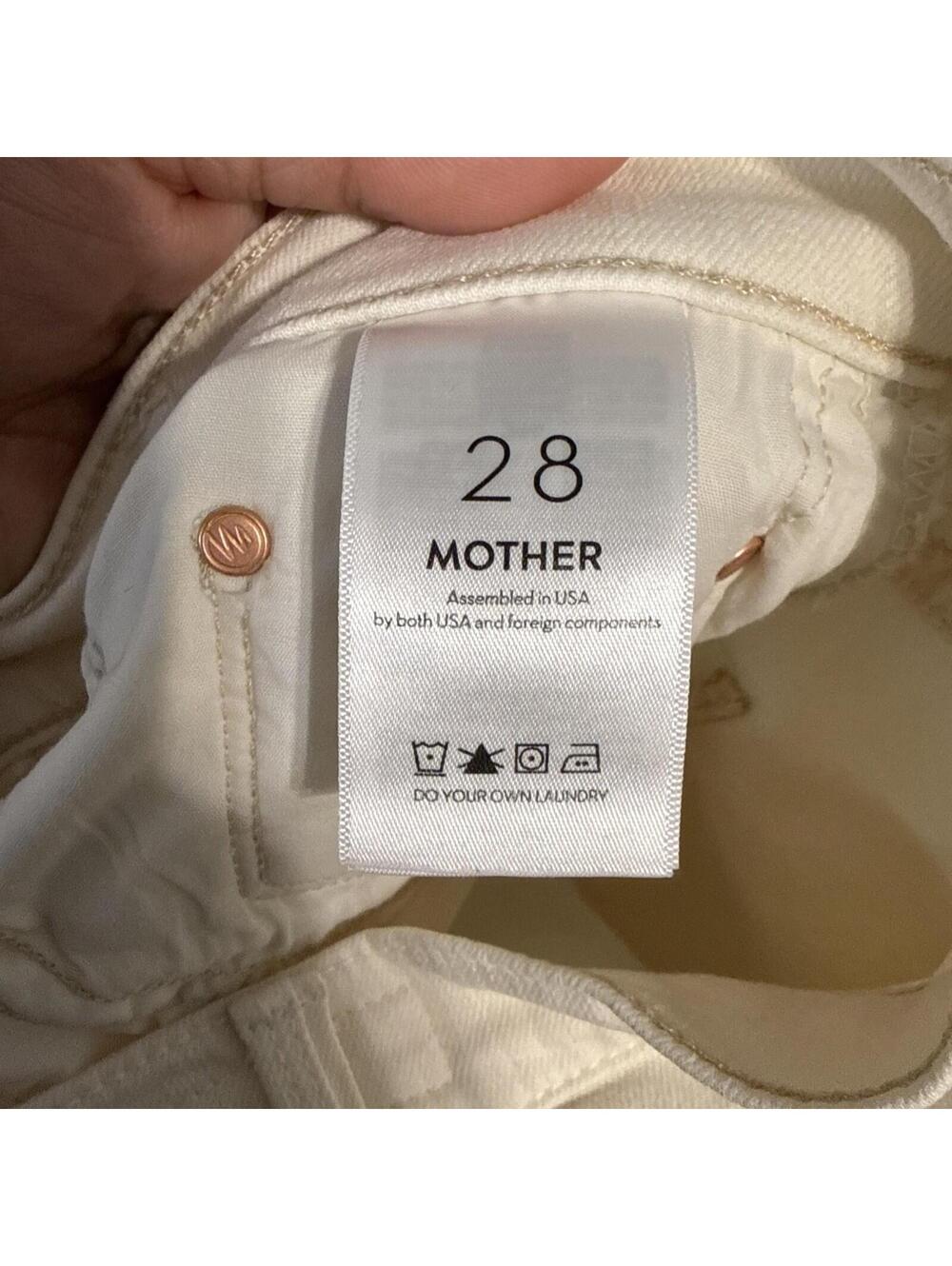 MOTHER The Rambler High-Rise Zip Ankle Jeans in Cream Puff - Size 28 - Picture 11 of 15